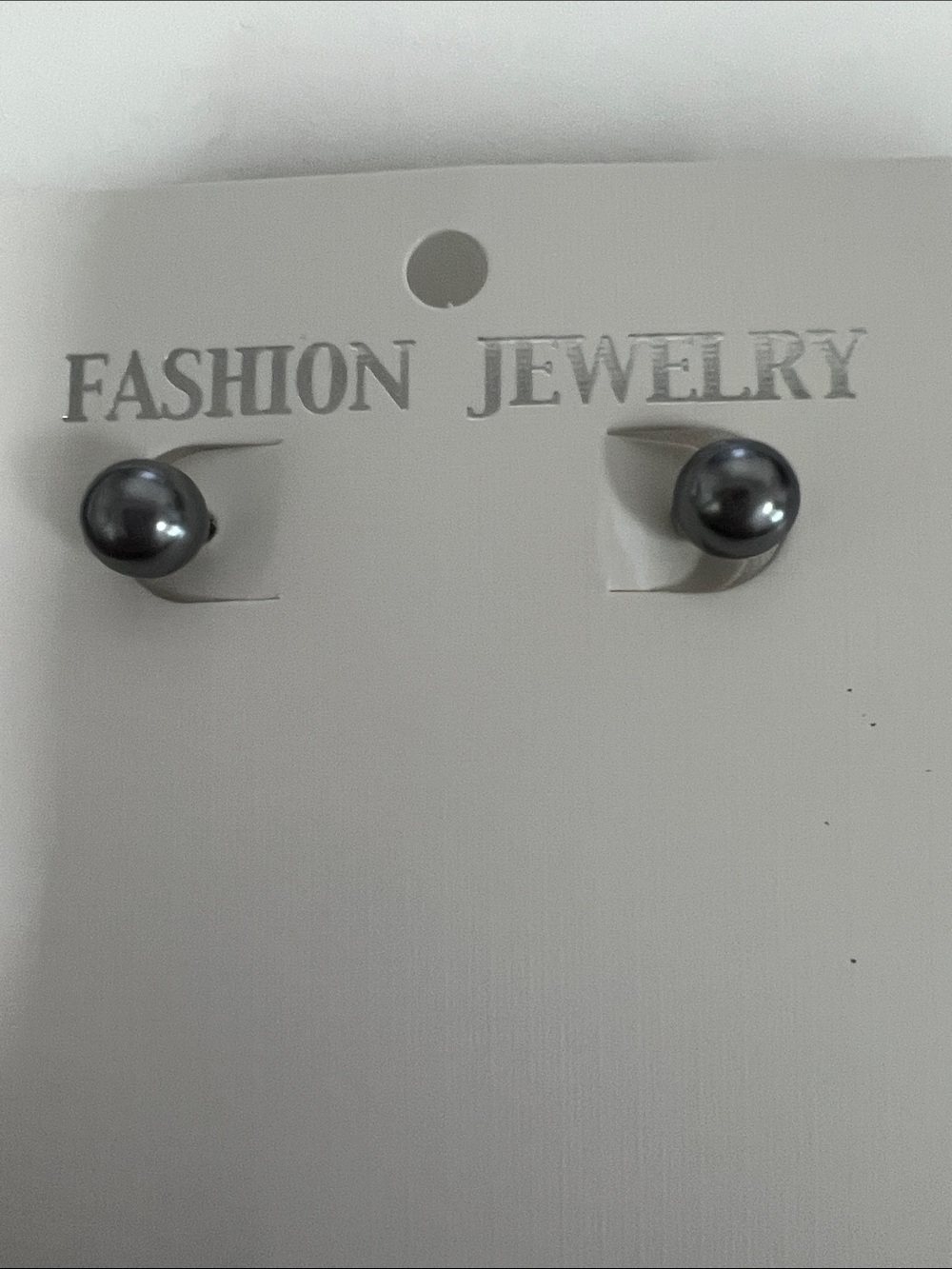 Fashion Jewelry Silver-Gray Pearl Stud Earrings 9mm